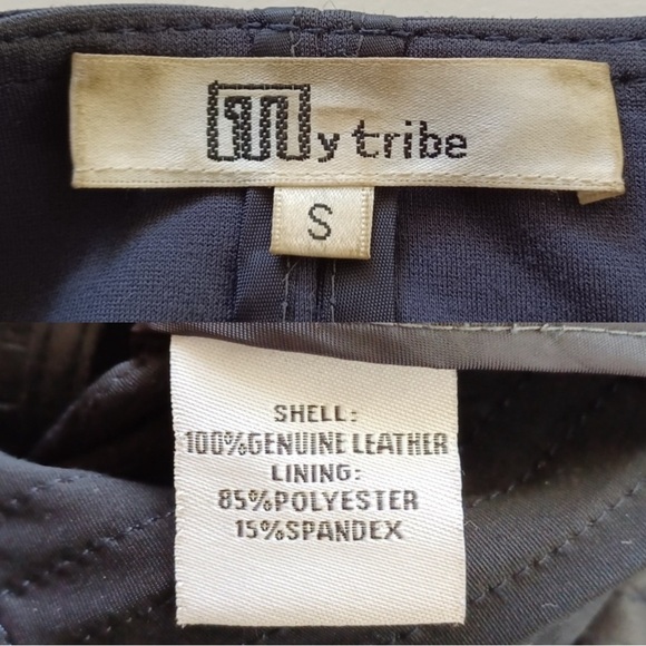 Vintage 100% Genuine Leather Asymmetrical Contrast Paneling Sz S Moto Jacket - Picture 14 of 14